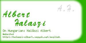 albert halaszi business card
